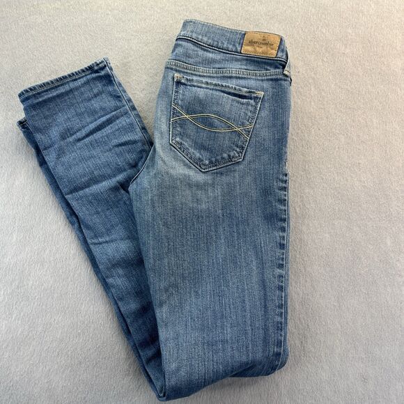 Abercrombie & Fitch Other - Abercrombie Kids Girls Denim Skinny Jeans Size 16 A Fitch Varsity Patch